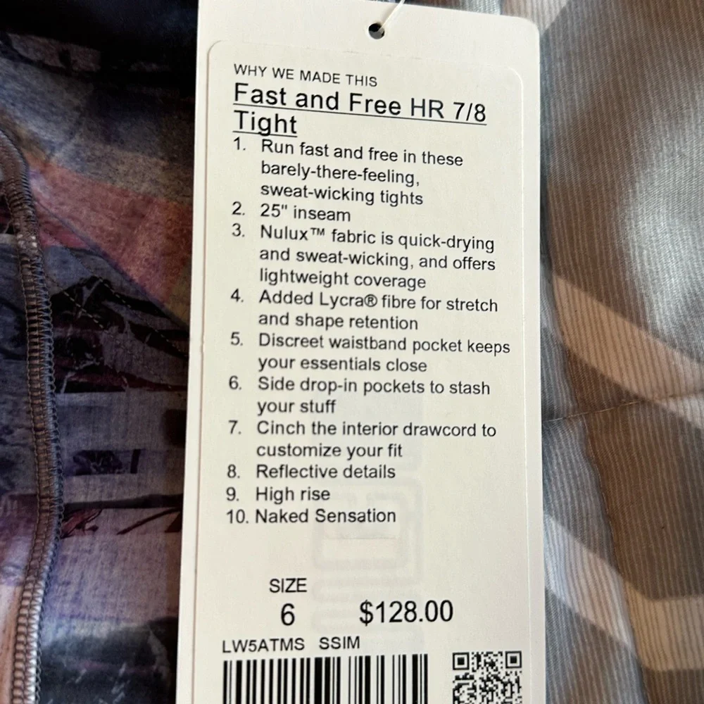 Lululemon Athletica Fast and Free Tights, NWT - Picture 2 of 3